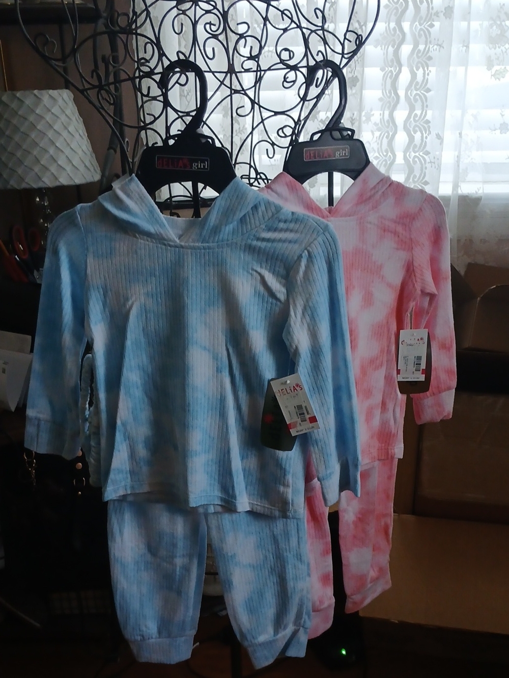 dELiA*s Kids Tie-Dye Hoodie Set in Blue and Pink